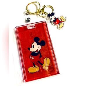 Mickey Mouse Hard Case ID Badge Clear Card Holder, Cartoon Kawaii Disney Theme